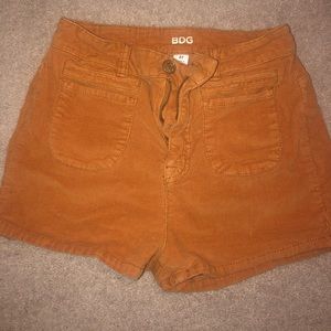 Orange corduroy shorts